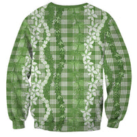 Hawaiian Ohia Lehua Lei Sweatshirt Plaid Palaka Omaomao Pattern - Polynesian Pride