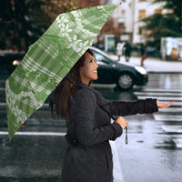 Hawaiian Ohia Lehua Lei Umbrella Plaid Palaka Omaomao Pattern - Polynesian Pride