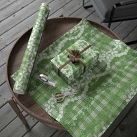 Hawaiian Ohia Lehua Lei Wrapping Paper Plaid Palaka Omaomao Pattern - Polynesian Pride