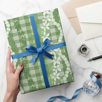 Hawaiian Ohia Lehua Lei Wrapping Paper Plaid Palaka Omaomao Pattern - Polynesian Pride