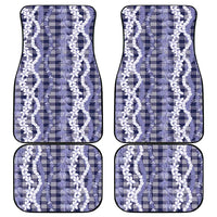 Hawaiian Ohia Lehua Lei Car Mats Plaid Palaka Uliuli hohonu Pattern - Polynesian Pride