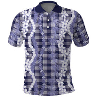 Hawaiian Ohia Lehua Lei Polo Shirt Plaid Palaka Uliuli hohonu Pattern LT9 Navy - Polynesian Pride