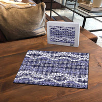 Hawaiian Ohia Lehua Lei Puzzle Plaid Palaka Uliuli hohonu Pattern - Polynesian Pride