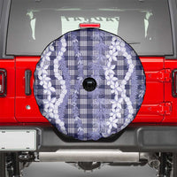 Hawaiian Ohia Lehua Lei Spare Tire Cover Plaid Palaka Uliuli hohonu Pattern - Polynesian Pride