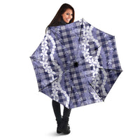 Hawaiian Ohia Lehua Lei Umbrella Plaid Palaka Uliuli hohonu Pattern - Polynesian Pride