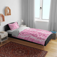 Hawaiian Ohia Lehua Lei Bedding Set Plaid Palaka Akala Pattern - Polynesian Pride