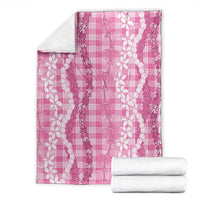 Hawaiian Ohia Lehua Lei Blanket Plaid Palaka Akala Pattern - Polynesian Pride