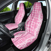 Hawaiian Ohia Lehua Lei Car Seat Cover Plaid Palaka Akala Pattern - Polynesian Pride
