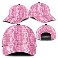 Hawaiian Ohia Lehua Lei Classic Cap Plaid Palaka Akala Pattern - Polynesian Pride