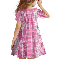 Hawaiian Ohia Lehua Lei Family Matching Off Shoulder Maxi Dress and Hawaiian Shirt Plaid Palaka Akala Pattern - Polynesian Pride