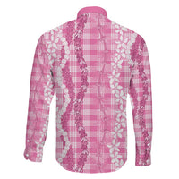 Hawaiian Ohia Lehua Lei Family Matching Off Shoulder Short Dress and Hawaiian Shirt Plaid Palaka Akala Pattern - Polynesian Pride