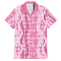 Hawaiian Ohia Lehua Lei Family Matching Short Sleeve Bodycon Dress and Hawaiian Shirt Plaid Palaka Akala Pattern - Polynesian Pride