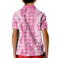 Hawaiian Ohia Lehua Lei Kid Polo Shirt Plaid Palaka Akala Pattern LT9 - Polynesian Pride