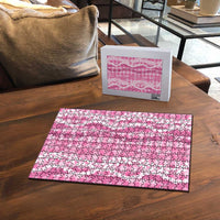 Hawaiian Ohia Lehua Lei Puzzle Plaid Palaka Akala Pattern - Polynesian Pride