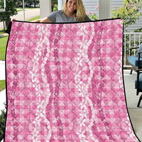 Hawaiian Ohia Lehua Lei Quilt Plaid Palaka Akala Pattern - Polynesian Pride