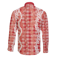 Hawaiian Ohia Lehua Lei Family Matching Short Sleeve Bodycon Dress and Hawaiian Shirt Plaid Palaka Ulaula Pattern - Polynesian Pride