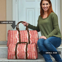 Hawaiian Ohia Lehua Lei Travel Bag Plaid Palaka Ulaula Pattern - Polynesian Pride