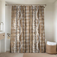 Hawaiian Ohia Lehua Lei Bathroom Set Plaid Palaka Kalaihaahaa Pattern - Polynesian Pride