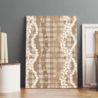 Hawaiian Ohia Lehua Lei Canvas Wall Art Plaid Palaka Kalaihaahaa Pattern - Polynesian Pride