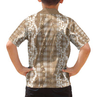 Hawaiian Ohia Lehua Lei Family Matching Long Sleeve Bodycon Dress and Hawaiian Shirt Plaid Palaka Kalaihaahaa Pattern - Polynesian Pride