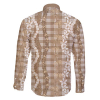 Hawaiian Ohia Lehua Lei Family Matching Long Sleeve Bodycon Dress and Hawaiian Shirt Plaid Palaka Kalaihaahaa Pattern - Polynesian Pride