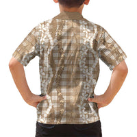 Hawaiian Ohia Lehua Lei Family Matching Off The Shoulder Long Sleeve Dress and Hawaiian Shirt Plaid Palaka Kalaihaahaa Pattern - Polynesian Pride