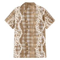 Hawaiian Ohia Lehua Lei Family Matching Off Shoulder Maxi Dress and Hawaiian Shirt Plaid Palaka Kalaihaahaa Pattern - Polynesian Pride