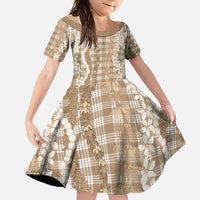 Hawaiian Ohia Lehua Lei Family Matching Short Sleeve Bodycon Dress and Hawaiian Shirt Plaid Palaka Kalaihaahaa Pattern - Polynesian Pride