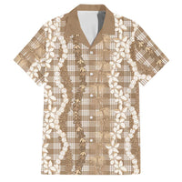 Hawaiian Ohia Lehua Lei Family Matching Summer Maxi Dress and Hawaiian Shirt Plaid Palaka Kalaihaahaa Pattern - Polynesian Pride