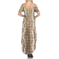 Hawaiian Ohia Lehua Lei Family Matching Summer Maxi Dress and Hawaiian Shirt Plaid Palaka Kalaihaahaa Pattern - Polynesian Pride