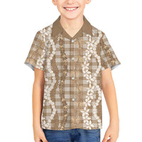 Hawaiian Ohia Lehua Lei Family Matching Summer Maxi Dress and Hawaiian Shirt Plaid Palaka Kalaihaahaa Pattern - Polynesian Pride