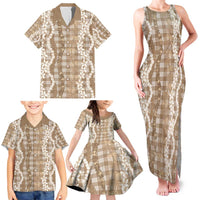 Hawaiian Ohia Lehua Lei Family Matching Tank Maxi Dress and Hawaiian Shirt Plaid Palaka Kalaihaahaa Pattern - Polynesian Pride