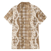 Hawaiian Ohia Lehua Lei Family Matching Tank Maxi Dress and Hawaiian Shirt Plaid Palaka Kalaihaahaa Pattern - Polynesian Pride