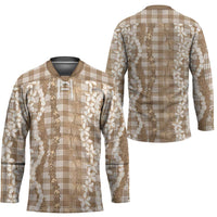 Hawaiian Ohia Lehua Lei Hockey Jersey Plaid Palaka Kalaihaahaa Pattern - Polynesian Pride