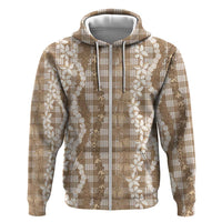 Hawaiian Ohia Lehua Lei Hoodie Plaid Palaka Kalaihaahaa Pattern - Polynesian Pride