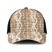 Hawaiian Ohia Lehua Lei Mesh Trucker Cap Plaid Palaka Kalaihaahaa Pattern - Polynesian Pride