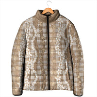 Hawaiian Ohia Lehua Lei Padded Jacket Plaid Palaka Kalaihaahaa Pattern - Polynesian Pride