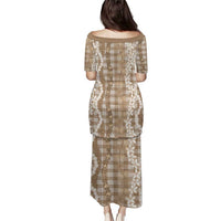 Hawaiian Ohia Lehua Lei Puletasi Plaid Palaka Kalaihaahaa Pattern - Polynesian Pride