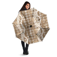 Hawaiian Ohia Lehua Lei Umbrella Plaid Palaka Kalaihaahaa Pattern - Polynesian Pride