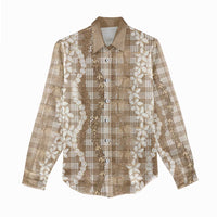 Hawaiian Ohia Lehua Lei Women Casual Shirt Plaid Palaka Kalaihaahaa Pattern - Polynesian Pride