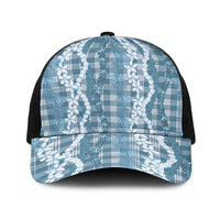 Hawaiian Ohia Lehua Lei Baseball Net Cap Plaid Palaka Uliuli Omaomao Pattern - Polynesian Pride