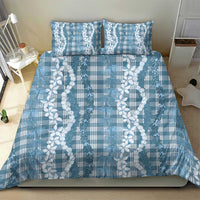 Hawaiian Ohia Lehua Lei Bedding Set Plaid Palaka Uliuli Omaomao Pattern - Polynesian Pride