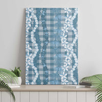 Hawaiian Ohia Lehua Lei Canvas Wall Art Plaid Palaka Uliuli Omaomao Pattern - Polynesian Pride