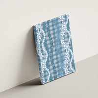 Hawaiian Ohia Lehua Lei Canvas Wall Art Plaid Palaka Uliuli Omaomao Pattern - Polynesian Pride