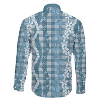 Hawaiian Ohia Lehua Lei Family Matching Off Shoulder Maxi Dress and Hawaiian Shirt Plaid Palaka Uliuli Omaomao Pattern - Polynesian Pride