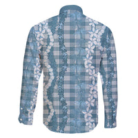 Hawaiian Ohia Lehua Lei Family Matching Off Shoulder Short Dress and Hawaiian Shirt Plaid Palaka Uliuli Omaomao Pattern - Polynesian Pride
