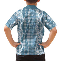 Hawaiian Ohia Lehua Lei Family Matching Short Sleeve Bodycon Dress and Hawaiian Shirt Plaid Palaka Uliuli Omaomao Pattern - Polynesian Pride