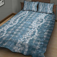 Hawaiian Ohia Lehua Lei Quilt Bed Set Plaid Palaka Uliuli Omaomao Pattern - Polynesian Pride