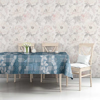 Hawaiian Ohia Lehua Lei Tablecloth Plaid Palaka Uliuli Omaomao Pattern - Polynesian Pride