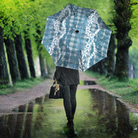 Hawaiian Ohia Lehua Lei Umbrella Plaid Palaka Uliuli Omaomao Pattern - Polynesian Pride